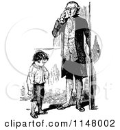 Poster, Art Print Of Retro Vintage Black And White Father And Son Thinking