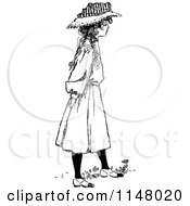 Poster, Art Print Of Retro Vintage Black And White Girl In A Hat