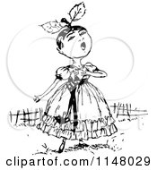 Clipart Of A Retro Vintage Black And White Girl Singing Royalty Free Vector Illustration by Prawny Vintage