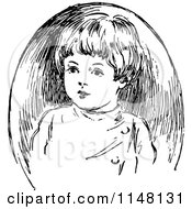 Clipart Of A Retro Vintage Black And White Boy Portrait Royalty Free Vector Illustration