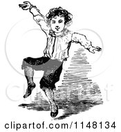 Poster, Art Print Of Retro Vintage Black And White Boy Dancing