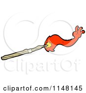 Cartoon Of A Magic Wand Casting A Spell Royalty Free Vector Clipart