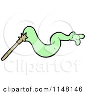 Cartoon Of A Magic Wand Casting A Spell Royalty Free Vector Clipart by lineartestpilot