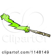 Cartoon Of A Magic Wand Casting A Spell Royalty Free Vector Clipart