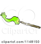 Cartoon Of A Magic Wand Casting A Spell Royalty Free Vector Clipart by lineartestpilot