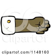 Cartoon Of A Fisted Hand Royalty Free Vector Clipart by lineartestpilot