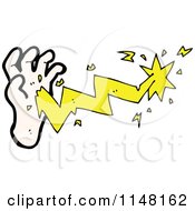 Cartoon Of A Hand Casting A Magic Spell From Its Palm Royalty Free Vector Clipart