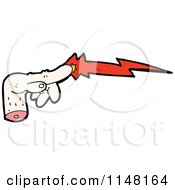 Cartoon Of A Pointing Finger Casting A Magic Spell Royalty Free Vector Clipart by lineartestpilot