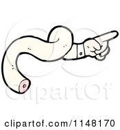 Cartoon Of A Pointing Hand And Twisted Arm Royalty Free Vector Clipart