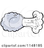 Cartoon Of A Cloud Blowing Wind Royalty Free Vector Clipart by lineartestpilot #COLLC1148185-0180