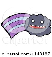 Cartoon Of A Happy Storm Cloud And Trail Royalty Free Vector Clipart