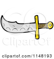 Cartoon Of A Sword Royalty Free Vector Clipart
