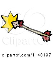 Cartoon Of An Archery Arrow And Yellow Contact Burst Royalty Free Vector Clipart by lineartestpilot