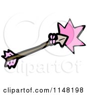Cartoon Of An Archery Arrow And Pink Contact Burst Royalty Free Vector Clipart by lineartestpilot