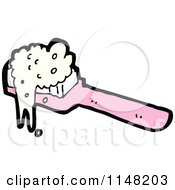 Cartoon Of A Pink Toothbrush Royalty Free Vector Clipart