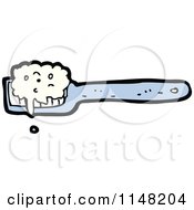 Cartoon Of A Blue Toothbrush Royalty Free Vector Clipart by lineartestpilot
