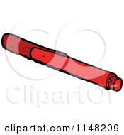 Cartoon Of A Red Marker Royalty Free Vector Clipart by lineartestpilot