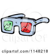 Cartoon Of A Pair Of 3d Movie Glasses Royalty Free Vector Clipart