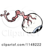 Cartoon Of A Nerve And Eyeball Royalty Free Vector Clipart by lineartestpilot