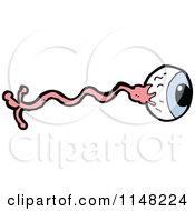 Cartoon Of A Nerve And Eyeball Royalty Free Vector Clipart by lineartestpilot