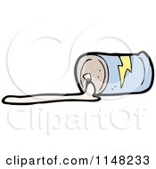 Cartoon Of A Spilled Soda Can Royalty Free Vector Clipart by lineartestpilot