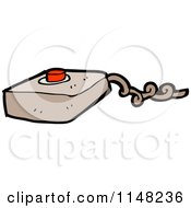 Cartoon Of A Red Button Royalty Free Vector Clipart by lineartestpilot