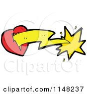Cartoon Of A Heart With A Lightning Bolt Royalty Free Vector Clipart