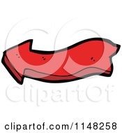 Cartoon Of A Wavy Red Arrow Pointing Left Royalty Free Vector Clipart