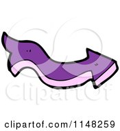 Cartoon Of A Wavy Purple Arrow Pointing Right Royalty Free Vector Clipart by lineartestpilot