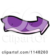 Cartoon Of A Wavy Purple Arrow Pointing Right Royalty Free Vector Clipart