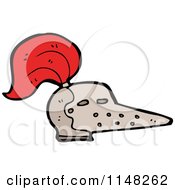 Cartoon Of A Knight Helmet Royalty Free Vector Clipart by lineartestpilot