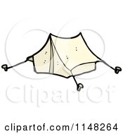 Cartoon Of A Pitched Tent Royalty Free Vector Clipart by lineartestpilot