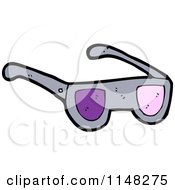 Cartoon Of A Pair Of 3d Movie Glasses Royalty Free Vector Clipart by lineartestpilot