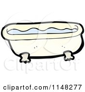 Cartoon Of A Full Clawfoot Bath Tub Royalty Free Vector Clipart