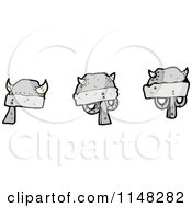 Cartoon Of Viking Helmets Royalty Free Vector Clipart by lineartestpilot