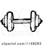 Cartoon Of A Dumbbell Royalty Free Vector Clipart by lineartestpilot