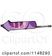 Cartoon Of A Purple Firework Rocket Royalty Free Vector Clipart by lineartestpilot