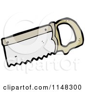 Cartoon Of A Hand Saw Royalty Free Vector Clipart