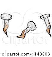 Cartoon Of Bent Nails Royalty Free Vector Clipart