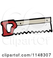 Cartoon Of A Hand Saw Royalty Free Vector Clipart
