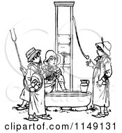 Poster, Art Print Of Retro Vintage Black And White Boys Playing At A Water Pump