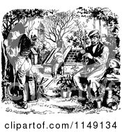 Poster, Art Print Of Retro Vintage Black And White Girl Watching Gardeners