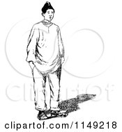 Poster, Art Print Of Retro Vintage Black And White Boy With His Hands In His Pockets