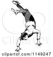 Clipart Of A Retro Vintage Black And White Boy Falling 3 Royalty Free Vector Illustration