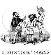 Clipart Of A Retro Vintage Black And White Band Of Musicians Royalty Free Vector Illustration