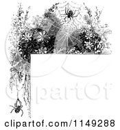 Clipart Of A Retro Vintage Black And White Spider Web Corner Border Royalty Free Vector Illustration by Prawny Vintage