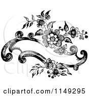 Retro Vintage Black And White Floral Banner Design