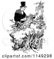 Retro Vintage Black And White Abraham Lincoln With Birds And A Nest