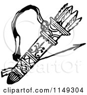 Clipart Of A Retro Vintage Black And White Archery Quiver And Arrows Royalty Free Vector Illustration by Prawny Vintage