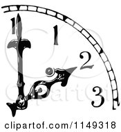 Poster, Art Print Of Retro Vintage Black And White Clock With Hands Pointing To 2